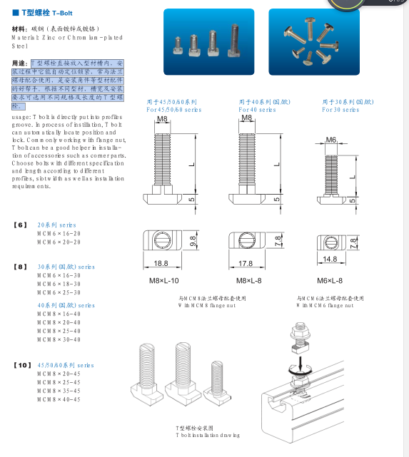 T型螺栓