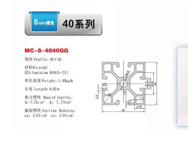 價(jià)格不同的鋁型材，拿40x40鋁型材種類舉例說明